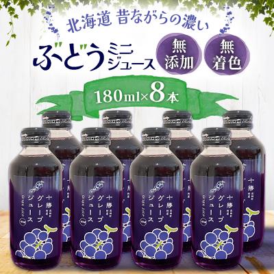 ふるさと納税 池田町 北海道昔ながらの濃いぶどうミニジュース 10本×180ml 無添加 無着色