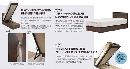 フランスベッド BG-001（跳ね上げ収納タイプ 300mm）シングル【ベッドフレームのみ】R-288