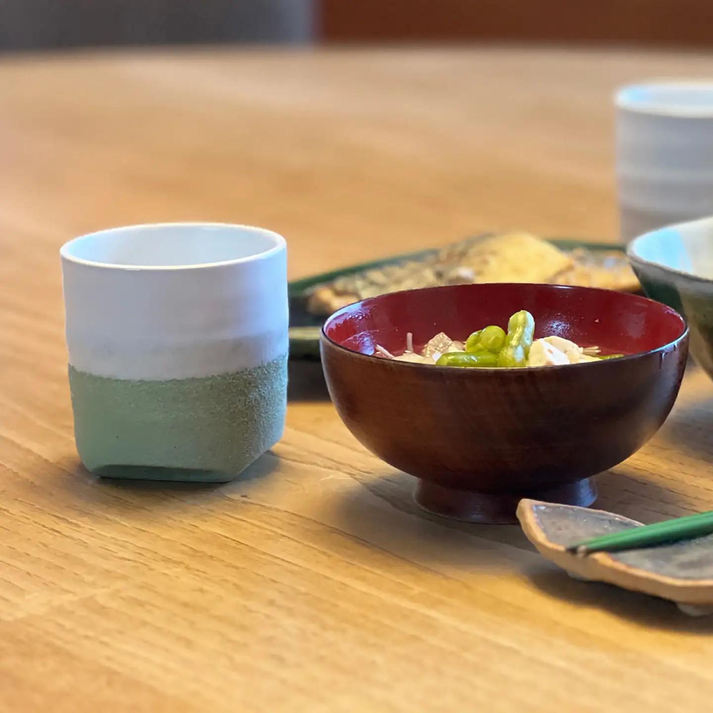 Glaze Free Cup ブルー＆グレー ペアカップ 【株式会社虔山】 フリーカップ ペア[MHJ014]