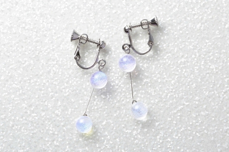 ジュエリー イヤリング 2連 アクセサリー 水鏡 ガラス細工 ハンドメイド 手作り 北海道 弟子屈町 2470