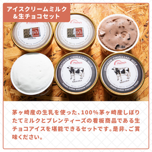 プレンティーズ しぼりたてミルク＆生チョコアイスクリーム堪能セット 各3個 計6個 アイスクリーム ミルクアイス アイス チョコアイス チョコレートアイス 生チョコ ローカルアイス お取り寄せ 送料無