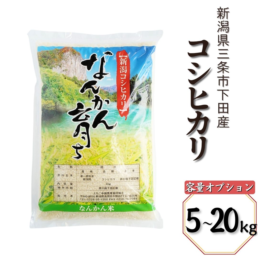 【ふるさと納税】コシヒカリ 選べる容量 5kg 6kg 10kg 20kg 新潟県三条市下田産 こしひかり 令和7年産 [JAえちご中越]
