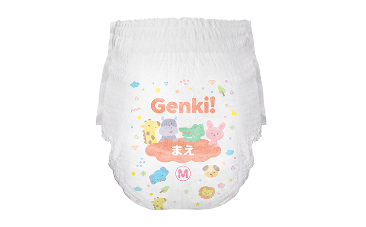 あんしんGenki！ ベビーおむつ Mサイズ 3袋 アイリスオーヤマ ｜ ふわもちタッチ パンツタイプ オムツ おむつ 紙おむつ ベビー用品 敏感肌 日用品 消耗品 出産祝い お祝い 子育て 育児 赤