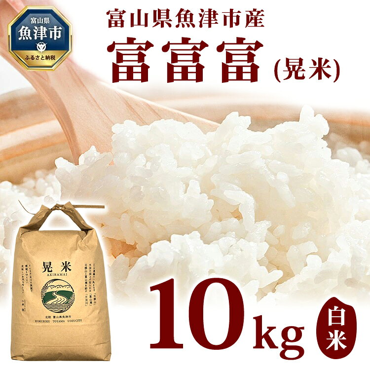【ふるさと納税】【令和7年度産米】【農家直送】環境配慮「魚津の富富富（晃米）」 ｜米 富富富 ふふふ こめ コメ お米 おこめ 白米 精米 10kg 10キロ ブランド米 銘柄米 お中元 ギフト ご飯 ごはん 人気 ランキング 北陸 ※北海道・沖縄・離島への配送不可