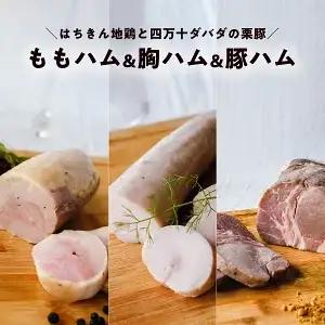 高知ブランド肉 3種ハム詰め合わせ｜栗豚・はちきん地鶏・四万十栗豚 無添加 冷凍 ギフト 国産