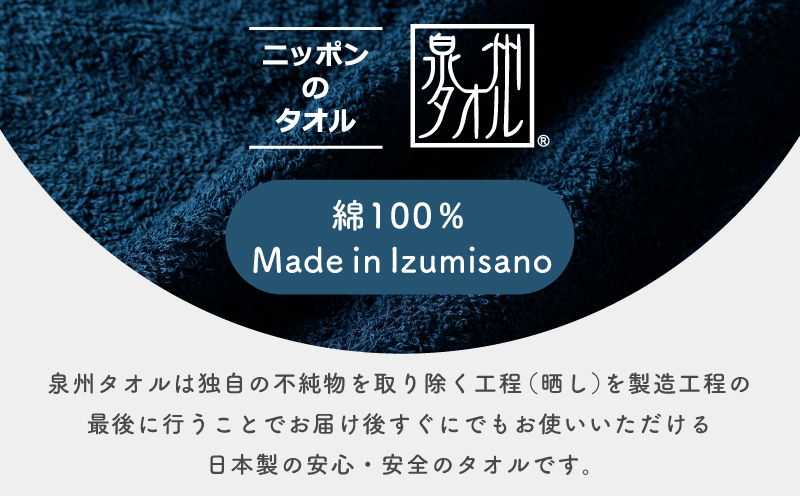 濃色カラー バスタオル 2枚（ネイビー）【泉州タオル 国産 吸水 普段使い シンプル 日用品 家族 ファミリー】 099H3734