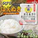 【ふるさと納税】【訳あり】はえぬき パックご飯 【180g×24P】or【180g×48P】| 白米 ご飯 ライス パック ごはん 鶴岡市