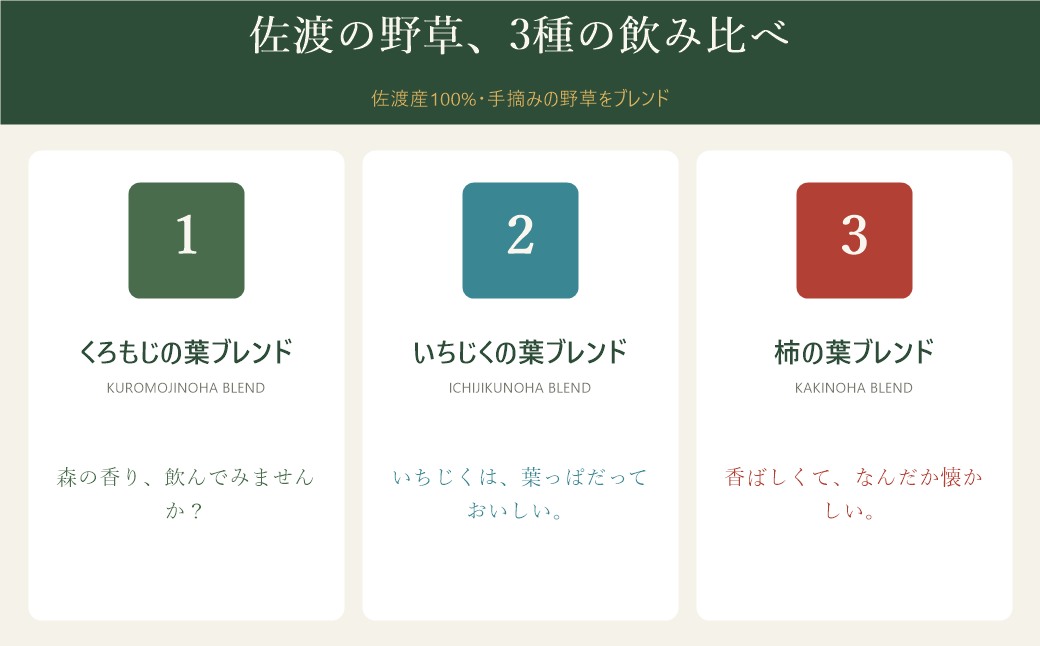 さどのめぐみっ茶ティーバッグ3種詰め合わせ