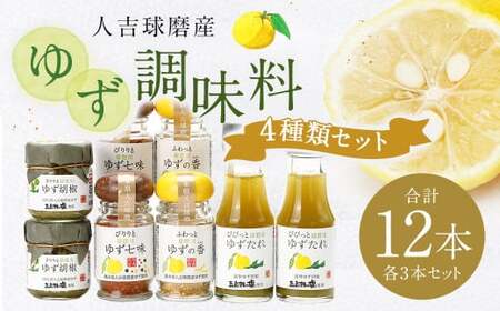 ゆず胡椒 40g ゆずたれ 75g ゆず七味 25g ゆず香塩 25g ×各3本セット【計12本】 柚子胡椒 七味 ゆず 柚子 タレ 塩 調味料