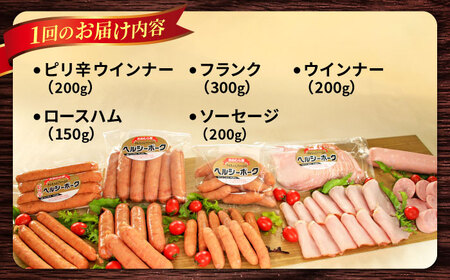 【6回定期便】ナルちゃんファーム ハムセット1.05kg sp / ウインナー ハム 食べ比べ 詰め合わせ / 大村市 / おおむら夢ファームシュシュ[ACAA348]