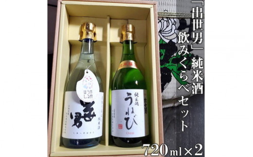 「出世男」純米酒飲みくらべセット（日本酒）「奈良うるはし純米酒出世男」720ml 「純米酒うねび」720ml ≪日本酒 お酒 純米酒 飲み比べセット 家飲み 宅飲み ご褒美 ギフト プレゼント≫　※沖縄県は着日指定不可
