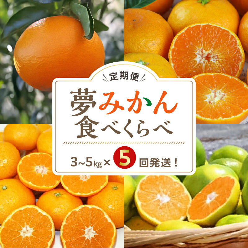 【ふるさと納税】アグリ 夢みかん食べくらべ！御浜町でとれる旬のみかんをお届け！(全5回)