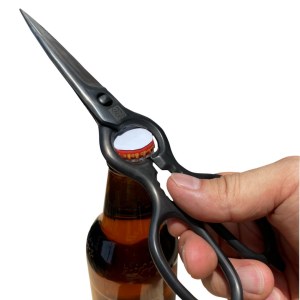 [剣謙心] ステンレス キッチン鋏 KS-1 黒染め キッチン用品 調理器具 調理ハサミ キッチンツール キャンプ用品 アウトドア用品 マルチタイプ鋏 【021S008】