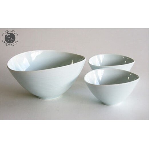 ARITA PORCELAIN LAB (アリタポーセリンラボ) 青白磁 なぶり鉢セット 有田焼 サラダボウル スープボウル モダン cg013
