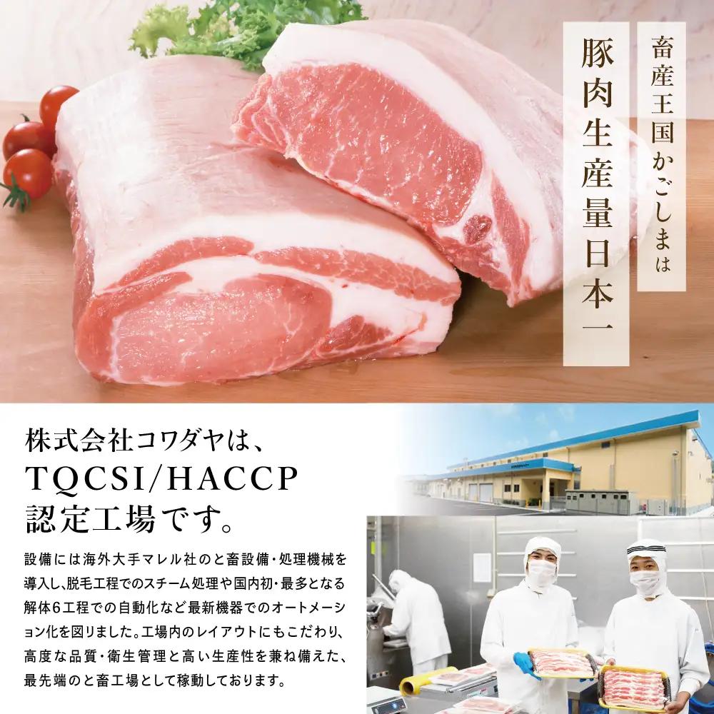 【定期便：全6回】鹿児島産 豚肉3種類セット 1.6kg×6回（合計9.6kg） 国産 鹿児島県産 豚肉 お取り寄せ かごしま グルメ 鍋 送料無料 鹿児島県 南さつま市 株式会社コワダヤ