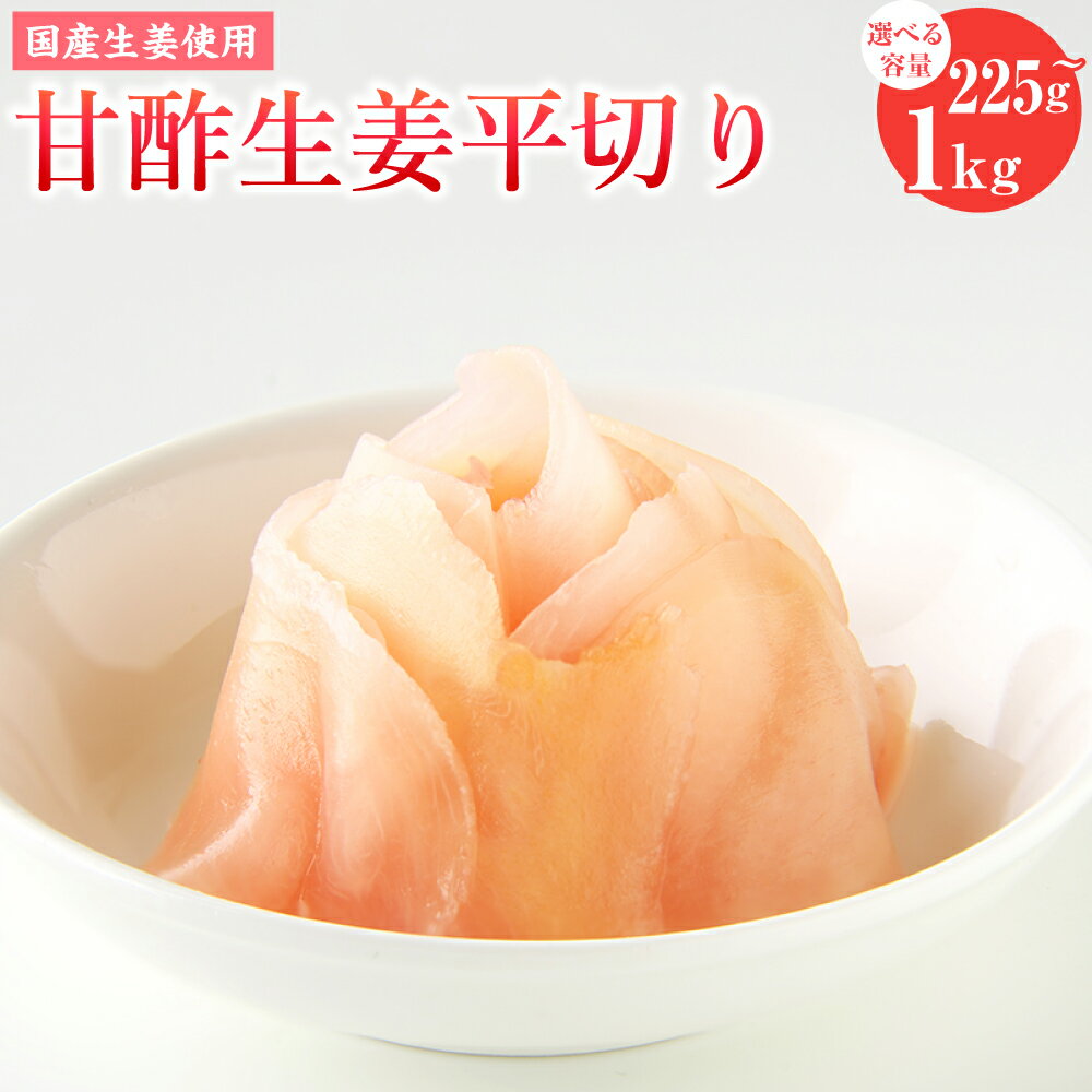 【ふるさと納税】＜選べる内容量＞国産生姜使用 甘酢しょうが平切リ 計225g（45g×5袋）・1kg（業務用） ショウガ 野菜 料理 付け合わせ おかず ご飯のお供 高知県 香美市 送料無料