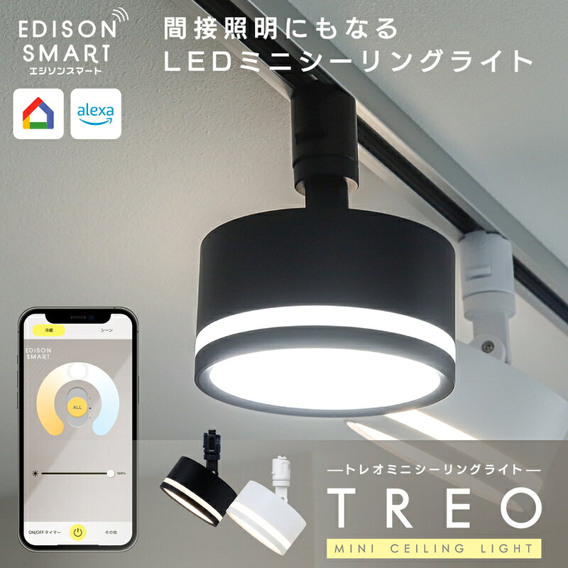 【ふるさと納税】エジソンスマート TREO ミニシーリングライト アーム付き(ダクトレール用) 福岡市【ブラック】