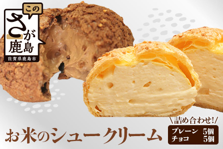 B-480　米粉のクッキーシューと米粉のチョコクッキーシュー10個詰め合わせ　【バレンタイン・ホワイトデー対応可】