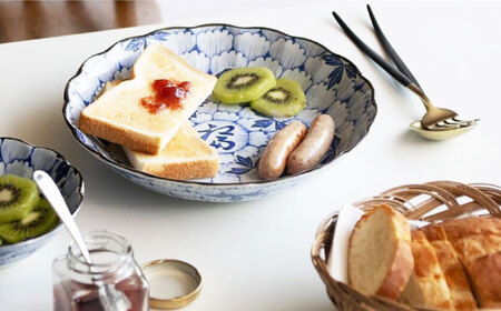 【美濃焼】花万葉 福取り分け揃 大・小2枚セット【二幸】花柄 食器セット 和食器[MCZ114]