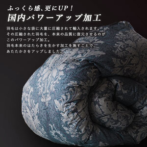 掛け布団  カラー ブルー シングル ロング ロイヤルスティッキィダウン93% 0.7kg入り 羽毛合掛け布団 夏掛け布団 布団カバー 布団干し 羽毛布団