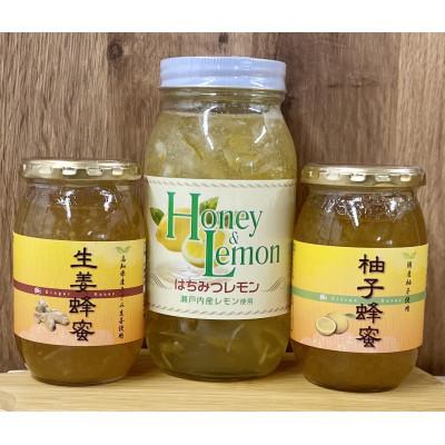 ふるさと納税 和泉市 道の駅で大好評! 蜂蜜3点セット　柚子蜂蜜、生姜蜂蜜、レモン蜂蜜
