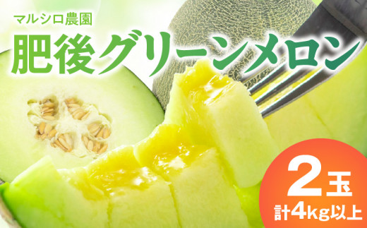 マルシロ農園 肥後グリーンメロン(2玉 合計4kｇ以上) 6月下旬～７月初旬発送 _U113-0001