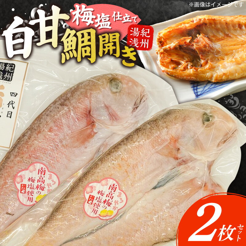 【ふるさと納税】【限定】 紀州沖産 釣り白甘鯛開き 2枚 セット 梅塩仕立て やわらかい 甘み 旨味 甘鯛 タイ 白甘鯛 魚の開き 焼き魚 白身魚 魚 加工品 魚介類 冷凍 おかず おつまみ お取り寄せ グルメ 和歌山県 湯浅町 送料無料