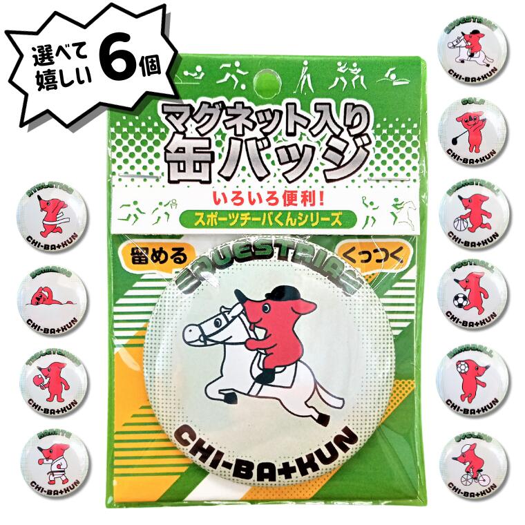 【ふるさと納税】チーバくん 缶バッチ 缶バッジ スポーツチーバくん マグネット入り 缶バッジ 6種 選べる セット 思いやり型返礼品