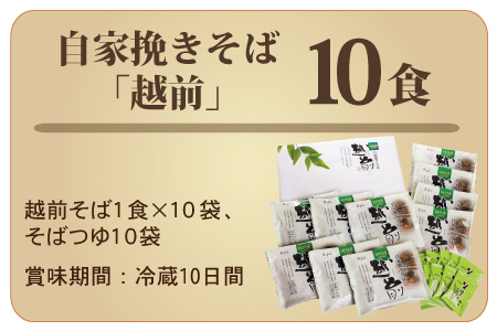 【定期便３回】創業90余年の武生製麺　三代目自慢の「越前そば10食」