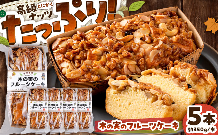 木の実のフルーツケーキ(パウンドケーキ) 5個セット【有限会社さんふれあ】 [BHAK012]