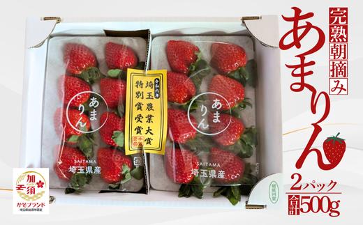 
            「埼玉農業大賞特別賞」を受賞！ 完熟朝摘み あまりん　250g×2　(8粒～15粒)　【苺】 イチゴ おおきい スイーツ あかい 果物 ふるさと納税 いちご うまい フルーツ 期間限定 人気いちご 甘い いちご 旬 直送 おすすめいちご ストロベリー 苺ジャム いちご 好きのための いちご
          