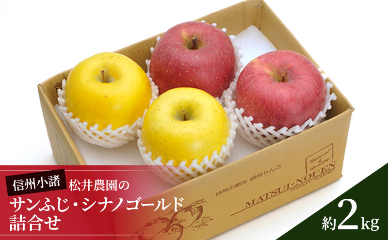 
            信州小諸　松井農園のサンふじ・シナノゴールド詰合せ　約2kg 果物類・林檎・りんご・リンゴ[№5915-0805]
          
