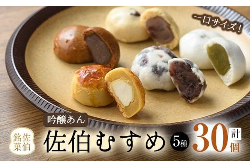 ひとくちまんじゅう 佐伯むすめ (計30個・5種×6個) 饅頭 饅頭 ひとくち 一口 薄皮 みそ 黒糖 抹茶 チーズ お菓子 スイーツ おやつ 焼き菓子 和菓子 詰め合わせ 個装 常温 大分県 佐伯市【AG96】【お菓子のウメダ】