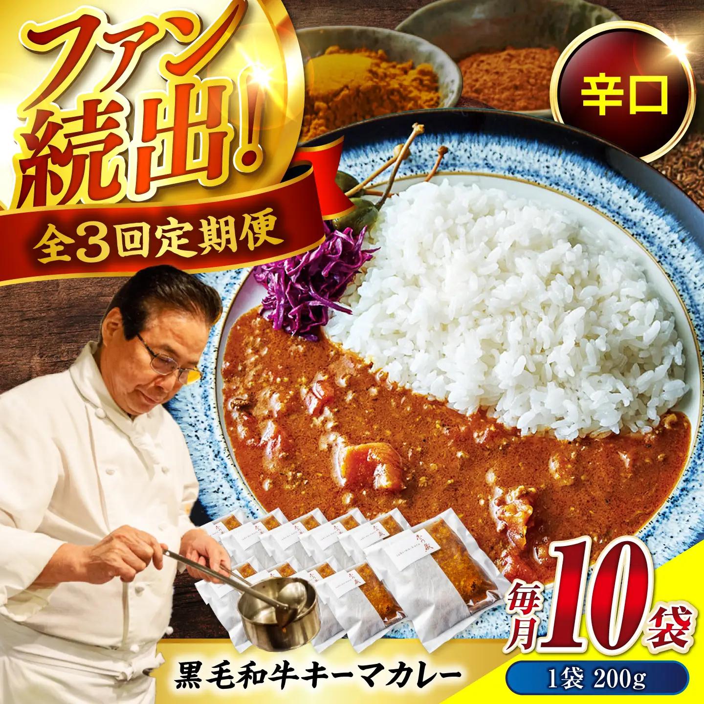 黒毛和牛キーマカレー10袋　3回定期便[BACI010] カレー