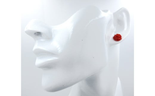 ピアス 珊瑚 サンゴ K18 バラ 花 土佐沖血赤珊瑚長径約10～11mmバラK18ピアス（fpi-87） 珊瑚 コーラル アクセサリー ジュエリー 貴金属 天然石 パワーストーン 赤 レッド  K18 18金 ゴールド 特産品 ギフト プレゼント 誕生日 記念日 女性 レディース ファッション