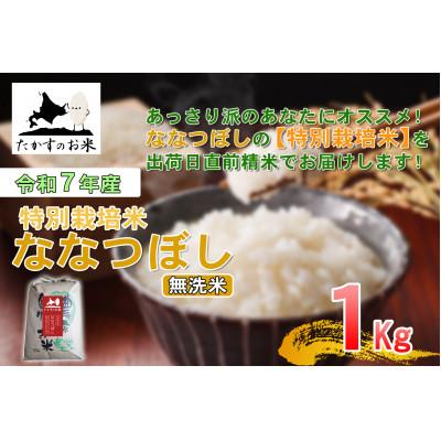 ふるさと納税 鷹栖町 【令和7年産】たかすのお米「特別栽培米 ななつぼし」1kg(無洗米)
