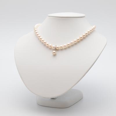 ふるさと納税 長崎市 あこや真珠(7.5-8mm珠)トップ付きネックレス&イヤリングセット/トップ取り外し可 |  | 01