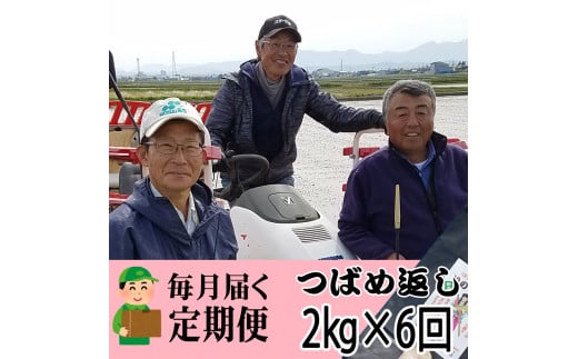 【令和7年産新米予約受付中】おかずのいらないコシヒカリ「つばめ返し2kg」白米6か月定期便(月イチで計6回) FC054003