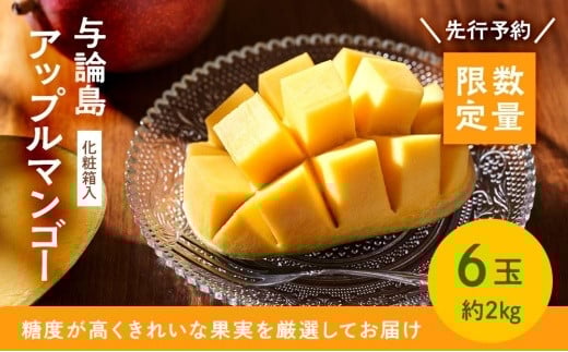 
            【数量限定】鹿児島 与論島アップルマンゴー特A秀品６個約2kg化粧箱入り【先行予約】
          