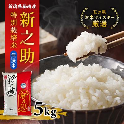 ふるさと納税 柏崎市 【令和7年産】【無洗米】特別栽培米　新潟県柏崎産「新之助」5kg×1袋　【五ツ星お米マイスター厳選】