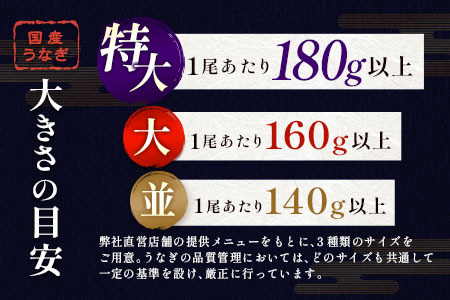 鰻楽 国産うなぎ蒲焼4尾（無頭）計720g以上 新富町産鰻 ウナギ 支援 送料無料【C388】