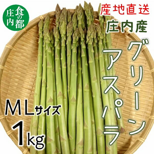 【ふるさと納税】食の都庄内　庄内産グリーンアスパラ（MLサイズ）約1kg（有限会社庄内旬青果）