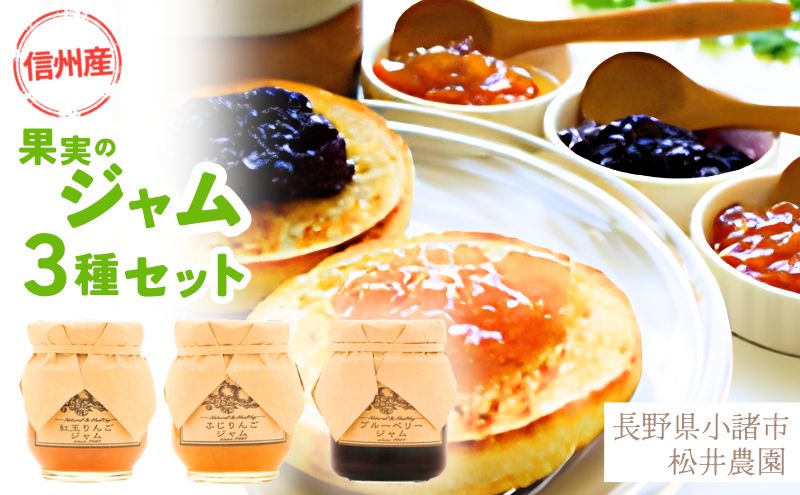 ジャム【ジャムセット】りんご リンゴ りんごジャム 紅玉 ふじ ブルーベリージャム フルーツジャム 完熟 アップル 果物 ペースト トッピング  トースト ヨーグルト 信州 長野