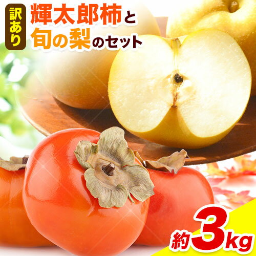 【ふるさと納税】【先行予約】訳あり かき 柿 梨 なし 輝太郎柿と旬の梨セット 約3kg《2025年10月上旬-10月末頃出荷》 鳥取県 八頭町 果物 くだもの フルーツ セット 高間商店 送料無料