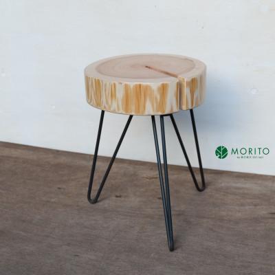 ふるさと納税 宇陀市 【MORITO】丸太(切り株)とアイアンスツール(三つ脚×杉)