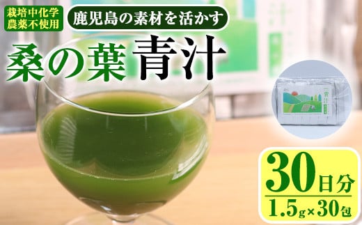 鹿児島県産 桑の葉 茶農家が作った素材を活かす美味しい青汁 (1.5g×30包・計30日分)国産 鹿児島県産 桑【アグリおおすみ】A-376