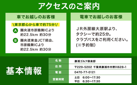 1名様 ゴルフ プレー券  (1Rセルフ・諸税込・飲食別)  土・日・祝日 勝浦ゴルフ倶楽部 【配送不可地域：離島】 《30日以内に出荷予定(土日祝除く)》