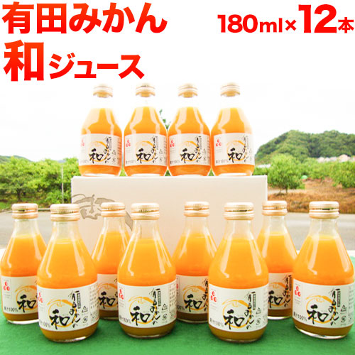 有田みかんの和 なごみ 180ml×12本入《90日以内に出荷予定(土日祝除く)》 和歌山県 日高町 オレンジジュース 果樹園紀の国株式会社