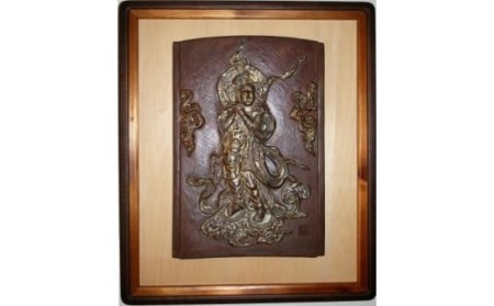 乾漆 笛吹像（額付き）（奈良東大寺大仏殿前の「八角燈籠」笛吹像模写）　V-02
