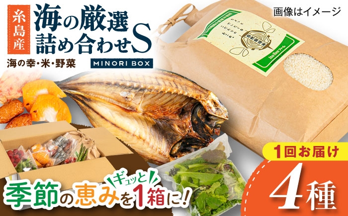 
                  糸島産 魚 米 野菜 果物 厳選詰め合わせ MINORI BOX Sサイズ 糸島市 / emma.Inc / 米 魚 野菜 詰め合わせ [AOP019]
                